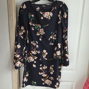 Lulu's Navy Floral Long Sleeve Dress